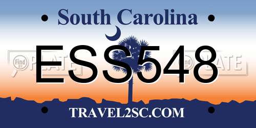 ESS548 South Carolina License Plate