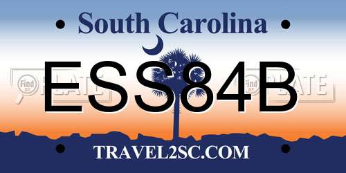 ESS84B South Carolina License Plate