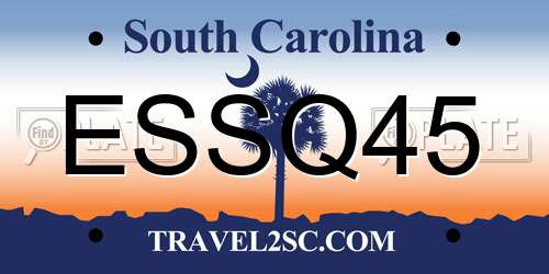 ESSQ45 South Carolina License Plate