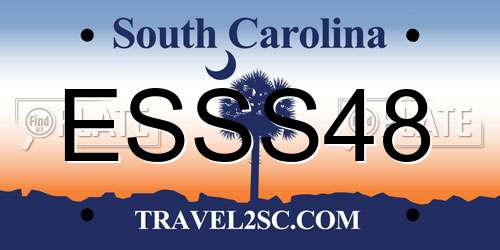 ESSS48 South Carolina License Plate