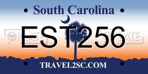 EST256 South Carolina License Plate