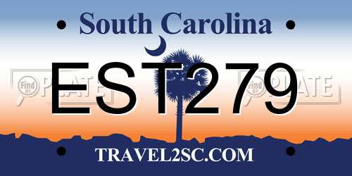 EST279 South Carolina License Plate