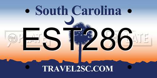 EST286 South Carolina License Plate