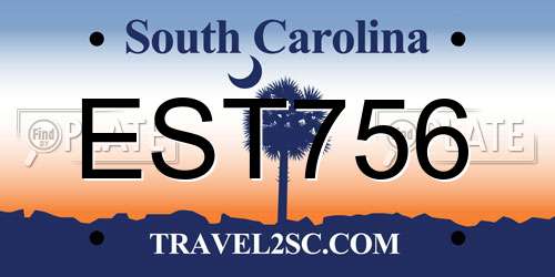 EST756 South Carolina License Plate