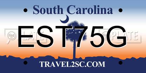 EST75G South Carolina License Plate