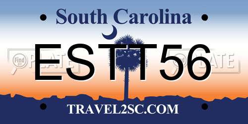 ESTT56 South Carolina License Plate