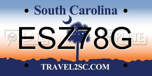 ESZ78G South Carolina License Plate
