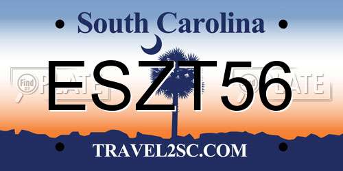 ESZT56 South Carolina License Plate