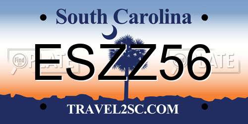 ESZZ56 South Carolina License Plate