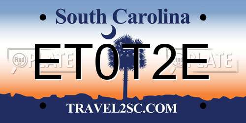 ET0T2E South Carolina License Plate