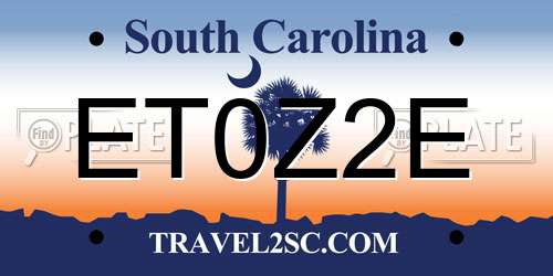 ET0Z2E South Carolina License Plate
