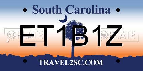 ET1B1Z South Carolina License Plate