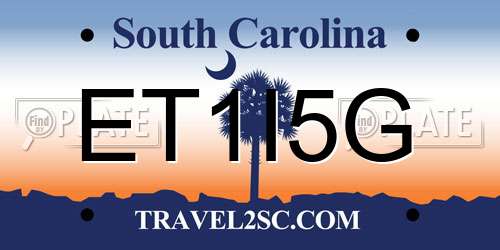 ET1I5G South Carolina License Plate