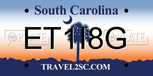 ET1I8G South Carolina License Plate