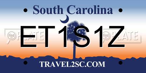 ET1S1Z South Carolina License Plate