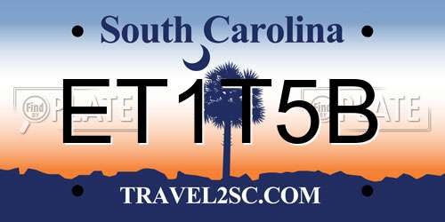 ET1T5B South Carolina License Plate