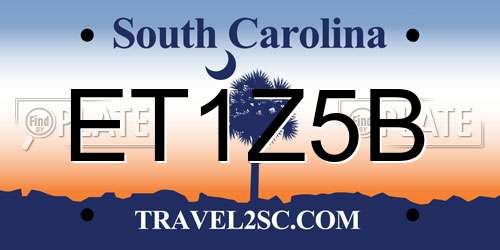ET1Z5B South Carolina License Plate