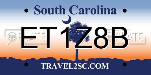ET1Z8B South Carolina License Plate