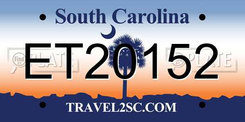 ET20152 South Carolina License Plate