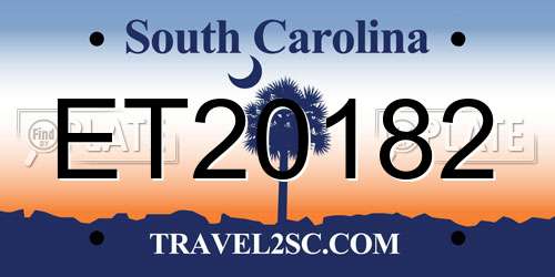 ET20182 South Carolina License Plate