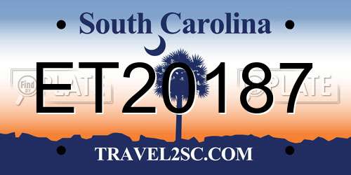 ET20187 South Carolina License Plate