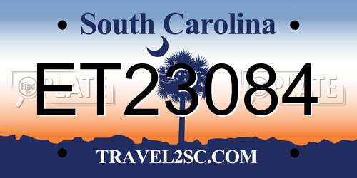 ET23084 South Carolina License Plate