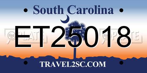 ET25018 South Carolina License Plate