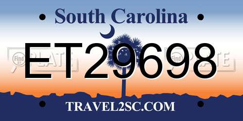 ET29698 South Carolina License Plate