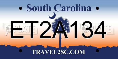 ET2A134 South Carolina License Plate