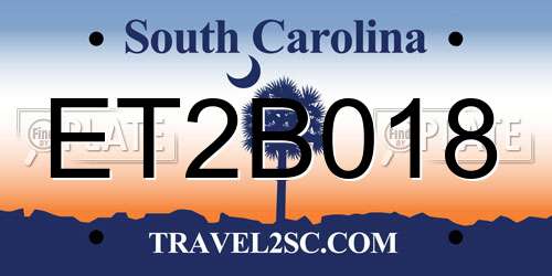 ET2B018 South Carolina License Plate