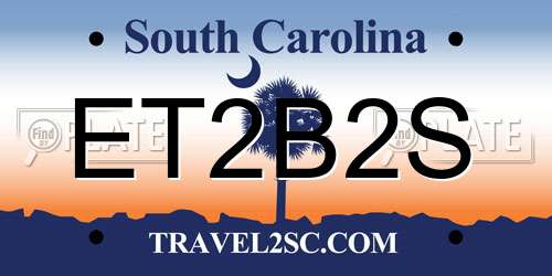 ET2B2S South Carolina License Plate