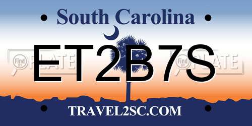 ET2B7S South Carolina License Plate