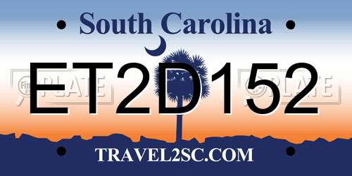 ET2D152 South Carolina License Plate