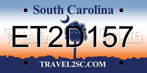 ET2D157 South Carolina License Plate