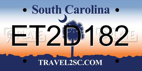 ET2D182 South Carolina License Plate