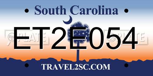 ET2E054 South Carolina License Plate