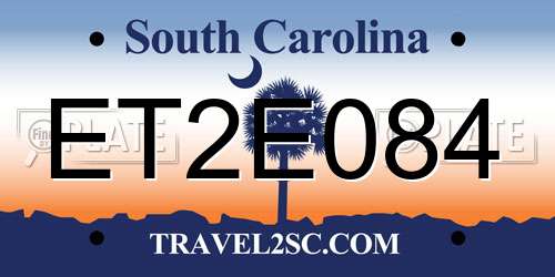 ET2E084 South Carolina License Plate
