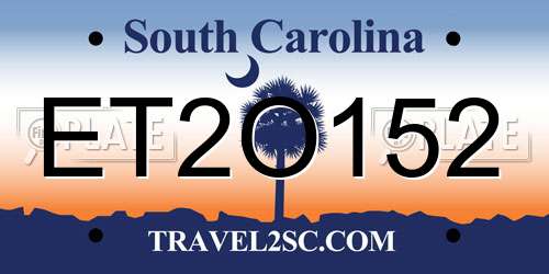 ET2O152 South Carolina License Plate