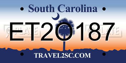 ET2O187 South Carolina License Plate