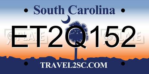 ET2Q152 South Carolina License Plate