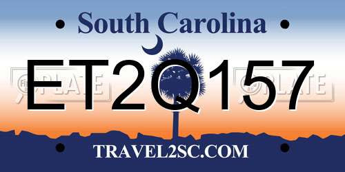 ET2Q157 South Carolina License Plate
