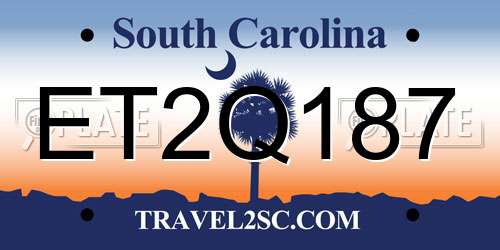 ET2Q187 South Carolina License Plate