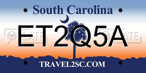 ET2Q5A South Carolina License Plate