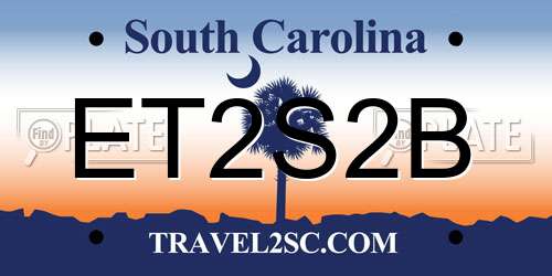 ET2S2B South Carolina License Plate