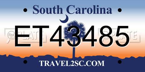 ET43485 South Carolina License Plate