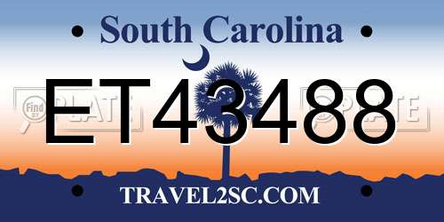 ET43488 South Carolina License Plate