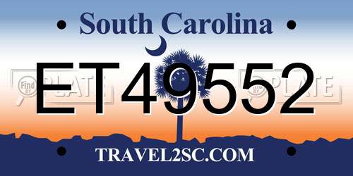 ET49552 South Carolina License Plate
