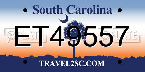 ET49557 South Carolina License Plate