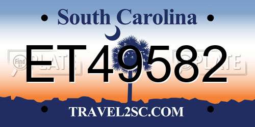 ET49582 South Carolina License Plate