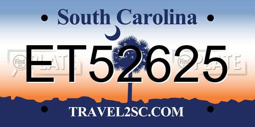 ET52625 South Carolina License Plate
